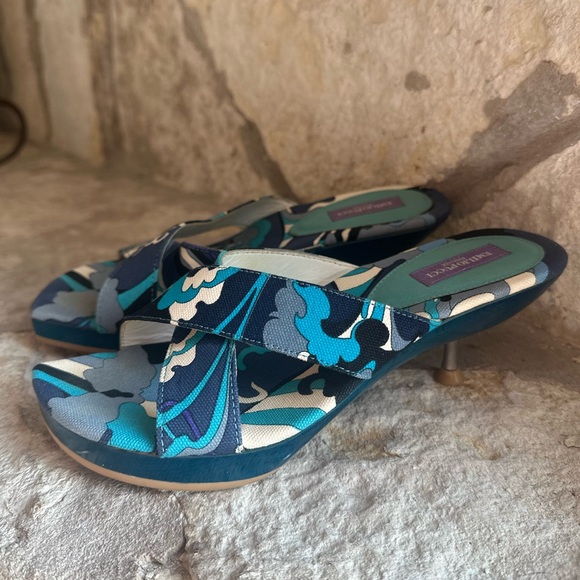 AUTHENTIC Emilio Pucci Kitten Heeled Sandals size 5 - Picture 3 of 5